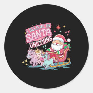 Weihnachten glaube ich an den Weihnachtsmann und E Runder Aufkleber
