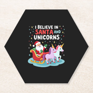 Weihnachten glaube ich an den Weihnachtsmann und E Untersetzer