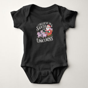 Weihnachten glaube ich an Weihnachten und Einhörne Baby Strampler