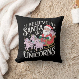 Weihnachten glaube ich an Weihnachten und Einhörne Kissen
