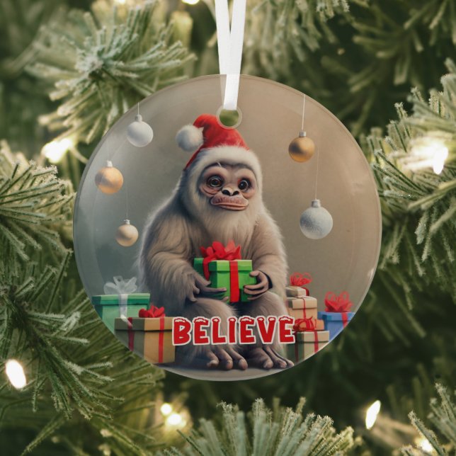 Weihnachten glauben, das Sasquatch Bigfoot Ornament Aus Glas (InSitu)