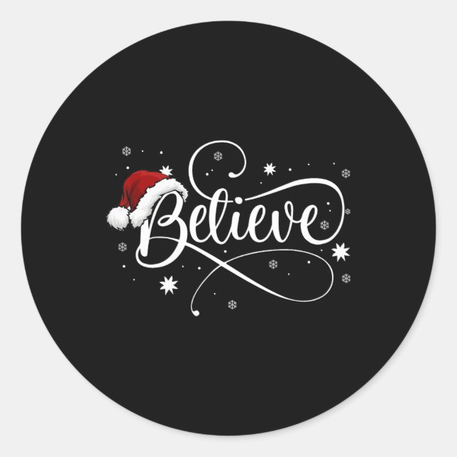 Weihnachten - Glauben Sie den Weihnachtsmann glaub Runder Aufkleber (Vorderseite)