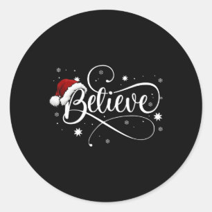 Weihnachten - Glauben Sie den Weihnachtsmann glaub Runder Aufkleber