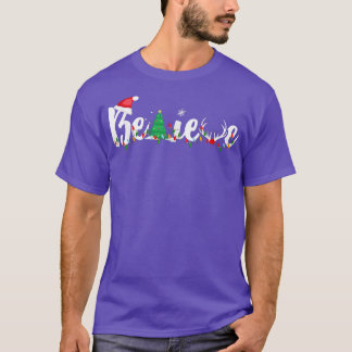 Weihnachten glaubt Jungs Mädchen Weihnachtsmannmüt T-Shirt