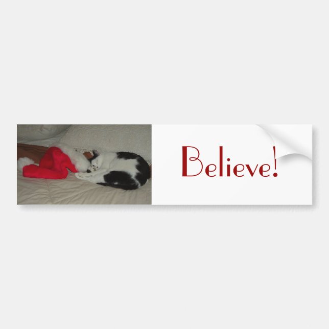 Weihnachten glaubt Kitty Cat Autoaufkleber (Vorne)