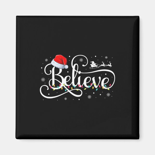 Weihnachten glaubt Weihnachtsmann Funny Familie Ma Magnet (Vorne)
