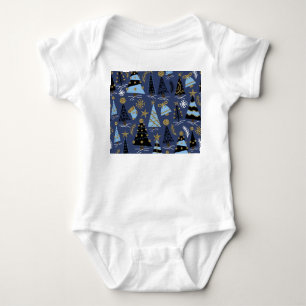 Weihnachten Glitzer: Vintages Muster Baby Strampler