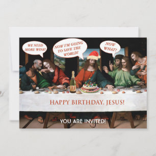 Weihnachten glücklich Geburtstag Jesus Comic Stil  Einladung
