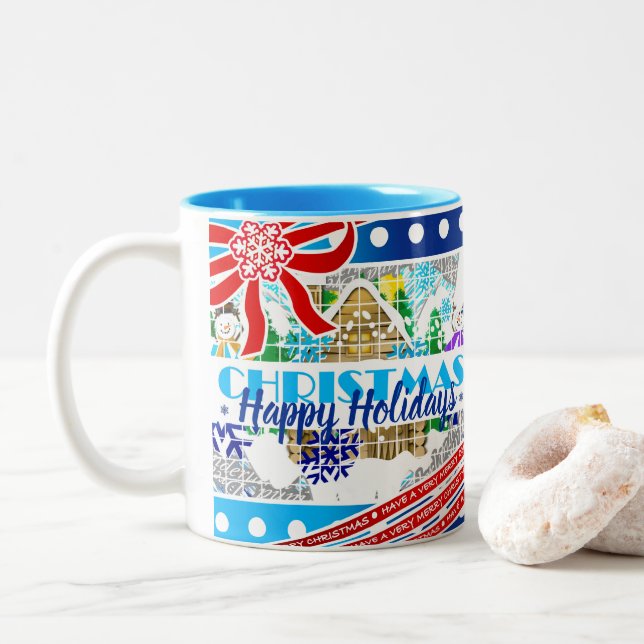 WEIHNACHTEN | GLÜCKLICHE URLAUB | HABEN EINE SEHR  ZWEIFARBIGE TASSE (Mit Donut)
