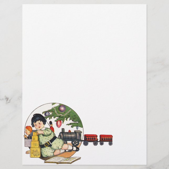 Weihnachten, glücklicher Junge spielen mit Spielze Flyer (Vorne)