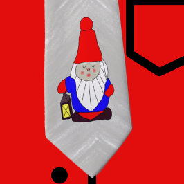 Weihnachten Gnome auf Office Grau Background Neck  Krawatte