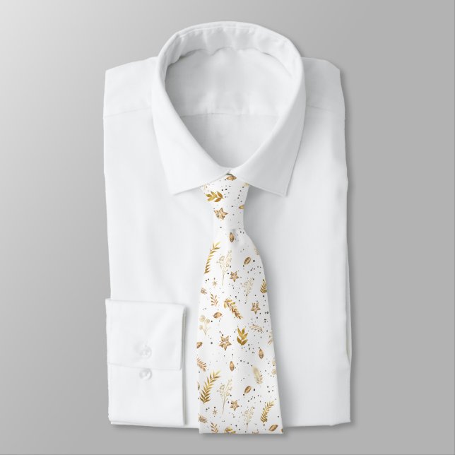Weihnachten Gold Arch Weiß Modernes Elegantes Krawatte (Gebunden)