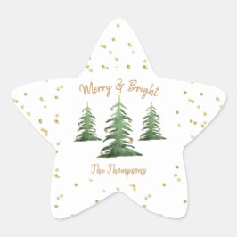 Weihnachten, Gold, Fröhlichkeit, Stern-Aufkleber