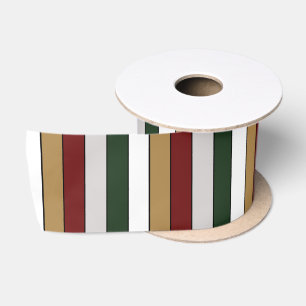 Weihnachten Gold Grün Rot Silber und Weiße Streife Satinband