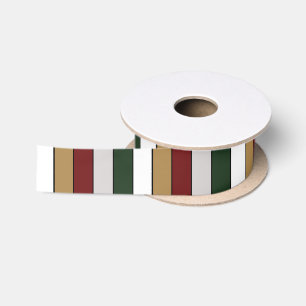 Weihnachten Gold Grün Rot Silber und Weiße Streife Satinband