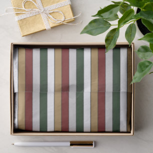 Weihnachten Gold Grün Rot Silber und Weiße Streife Seidenpapier