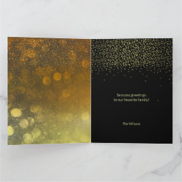 Weihnachten Gold und Schwarz funkeln Nacht Himmel Karte