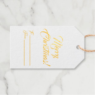Weihnachten Gold von leerer Schrift elegant Geschenkanhänger