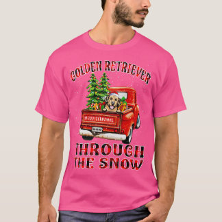 Weihnachten Golden Retriever durch den Schneehund  T-Shirt