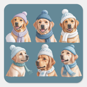 Weihnachten Golden Retriever Hundeliebhaber Hundeb Quadratischer Aufkleber