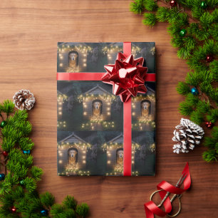 Weihnachten Golden Retriever in Doghouse Geschenkpapier
