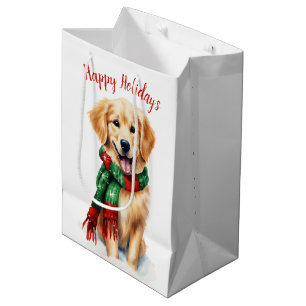 Weihnachten Golden Retriever Mittlere Geschenktüte