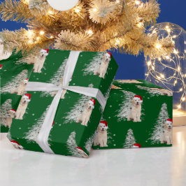 Weihnachten Golden Retriever und Baum Geschenkpapier