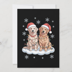 Weihnachten Golden Retriever Weihnachtsmann Hut Li Einladung