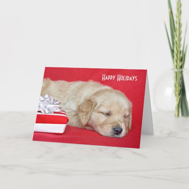 Weihnachten Golden Retriever Welpe (Vorderseite)
