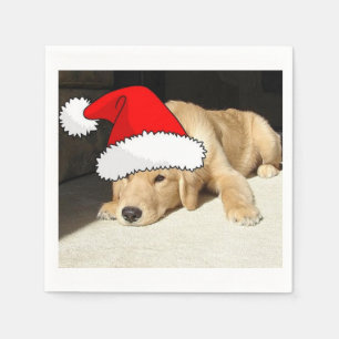 Weihnachten Golden Retriever Welpe Serviette
