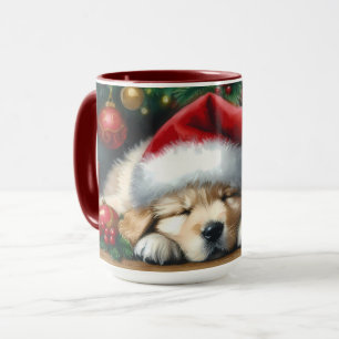Weihnachten Golden Retriever Welpe Tasse