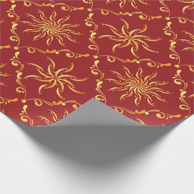 Weihnachten Golden Sun Muster Geschenkpapier (Ecke)