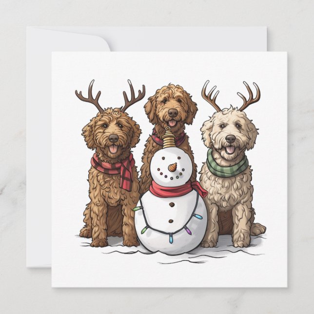 Weihnachten Goldendoodle Hunde (Vorderseite)