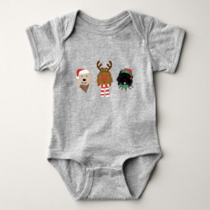 Weihnachten Goldendoodle Hunde Baby Strampler
