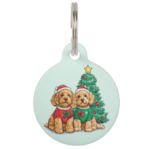 Weihnachten Goldendoodle Hunde Haustiermarke