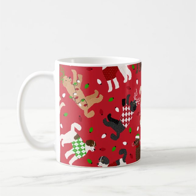 Weihnachten Goldendoodle Labradoodle Kaffeetasse (Links)