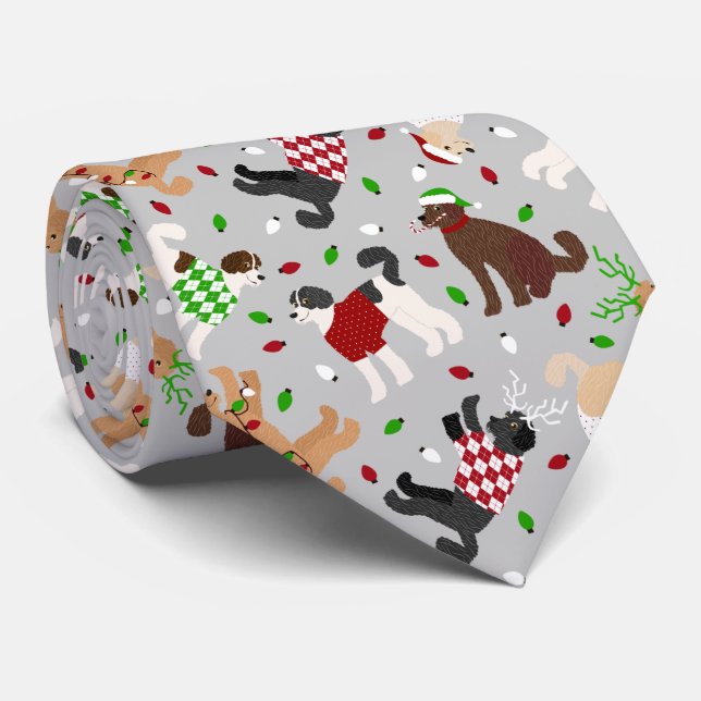 Weihnachten Goldendoodle Labradoodle Neck Tie Krawatte (Gerollt)
