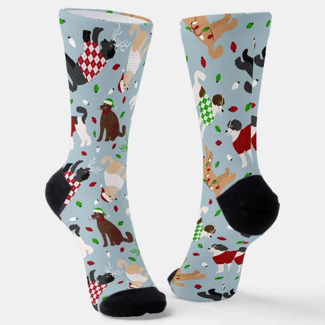 Weihnachten Goldendoodle Labradoodle Socken (Gewinkelt)