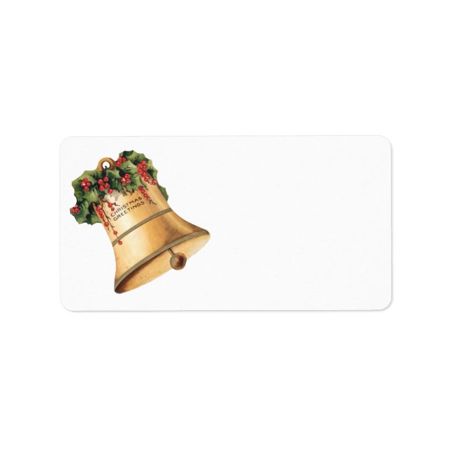 Weihnachten Goldene Glocken, Weihnachtsgrüße Adressaufkleber (Vorne)