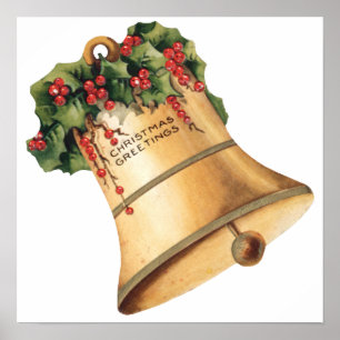 Weihnachten Goldene Glocken, Weihnachtsgrüße Poster