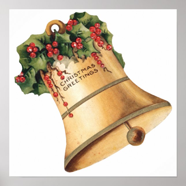 Weihnachten Goldene Glocken, Weihnachtsgrüße Poster (Vorne)