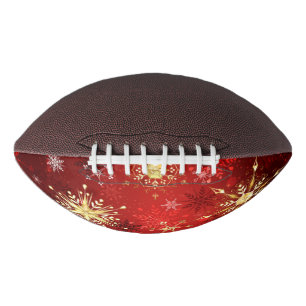 Weihnachten Goldene Schneeflocken im roten Hinterg Football