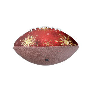 Weihnachten Goldene Schneeflocken im roten Hinterg Football
