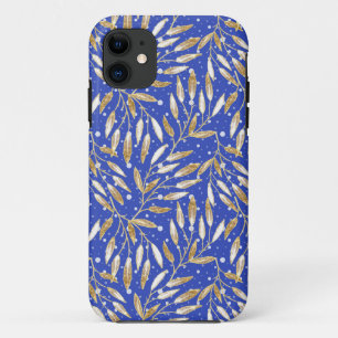 Weihnachten, Goldene Zweige, weiß, Schneeflocken, Case-Mate iPhone Hülle