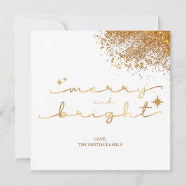 Weihnachten Goldener Glitzer Einladung