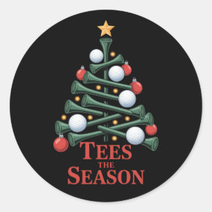 Weihnachten Golf Lustiges Weihnachten Golf Baum Runder Aufkleber