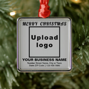 Weihnachten - Gray Square Ornament Aus Metall