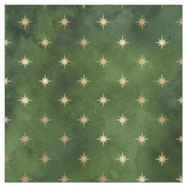 Weihnachten Green Gold Star Grafik Stoff