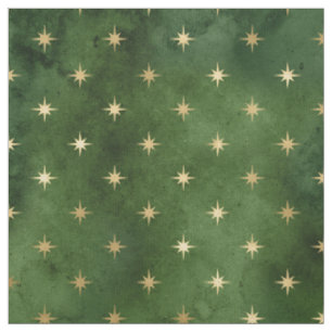 Weihnachten Green Gold Star Grafik Stoff