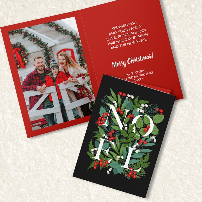 WEIHNACHTEN Greenery Berries Foto Karte (Von Creator hochgeladen)